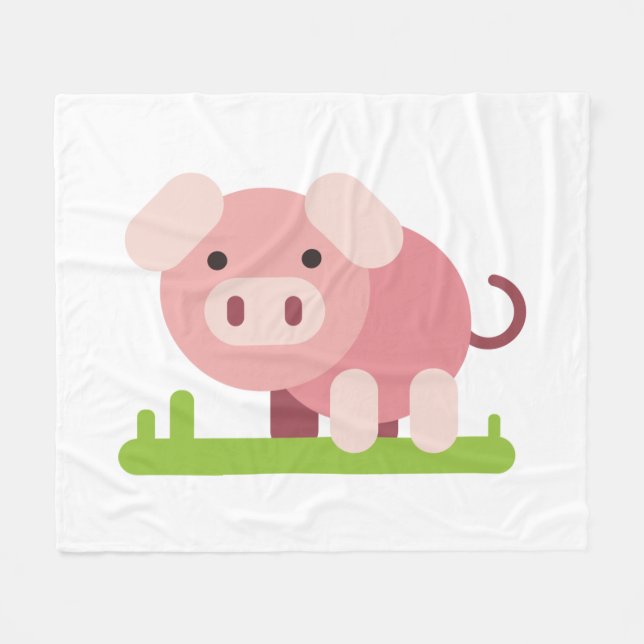 Fröhliches rosa Ferkel Fleecedecke (Vorderseite (Horizontal))