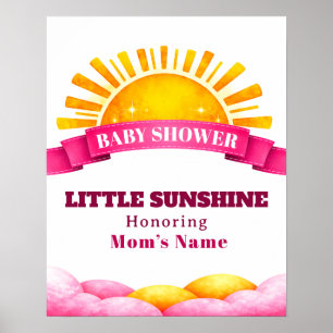 Fröhliches Rosa Little Sunshine Baby Shower Willko Poster