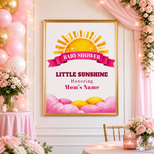 Fröhliches Rosa Little Sunshine Baby Shower Willko Poster