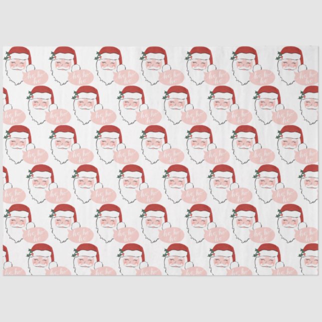 Fröhliches Rosa und Roter Weihnachtsmann | HO Seidenpapier (Vorderseite)