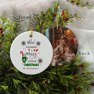 Fröhliches Rot Grün Habt Ein Fröhliches Weihnachte Keramik Ornament
