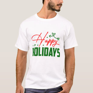 Fröhliches Rot und Grün Frohe Feiertage Weihnachte T-Shirt
