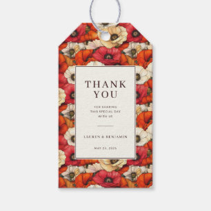 Fröhliches rotes Blumenfest Geschenkanhänger
