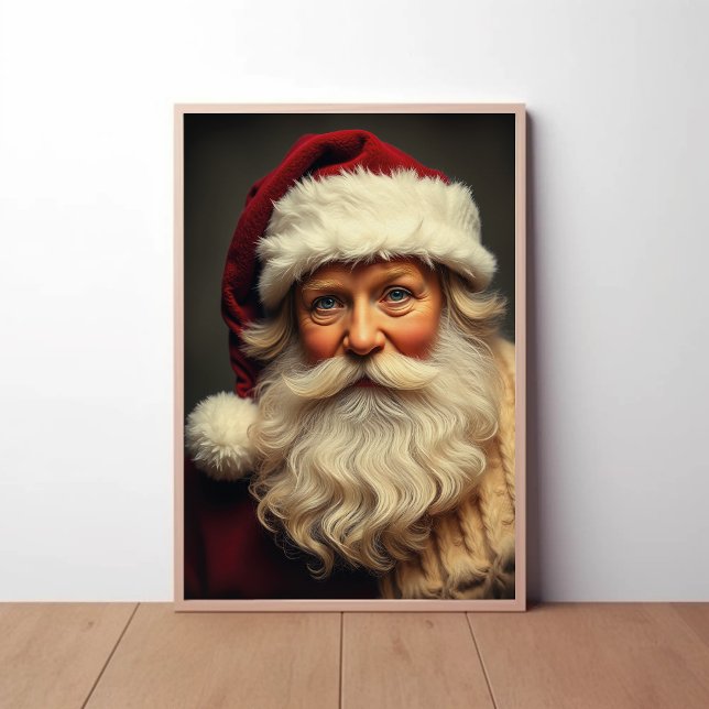 Fröhliches Santa Claus Portrait mit festlichem Gla Poster (Von Creator hochgeladen)