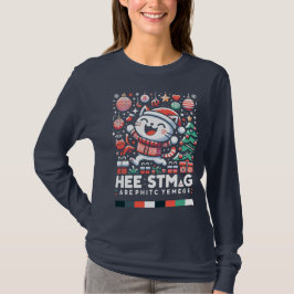 Fröhliches Santa-Katz-Christmas-T-Shirt T-Shirt