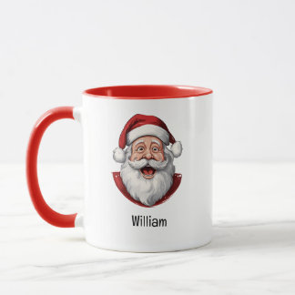 Fröhliches Santa-Potrait Weihnachts-Kombimug Tasse