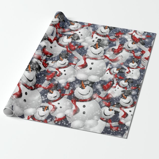 fröhliches Schnee mann-Geschenkpapier Geschenkpapier (Ungerollt)