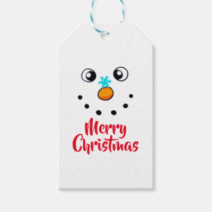 Fröhliches Schneemann-Gesicht Frohe Weihnachten Geschenkanhänger
