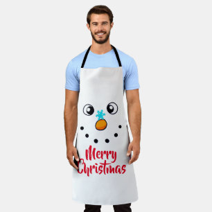 Fröhliches Schneemann-Gesicht Frohe Weihnachten Schürze