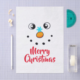 Fröhliches Schneemann-Gesicht Frohe Weihnachten Seidenpapier