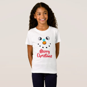 Fröhliches Schneemann-Gesicht Frohe Weihnachten T-Shirt