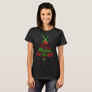 Fröhliches Schönheits-Weihnachtst-shirt Schwarze T-Shirt