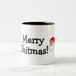 Fröhliches Shitmas Sankt Zweifarbige Tasse