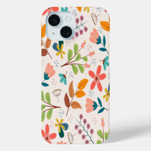 Fröhliches skandinavisches volkstümliches Blumenmu Case-Mate iPhone Hülle