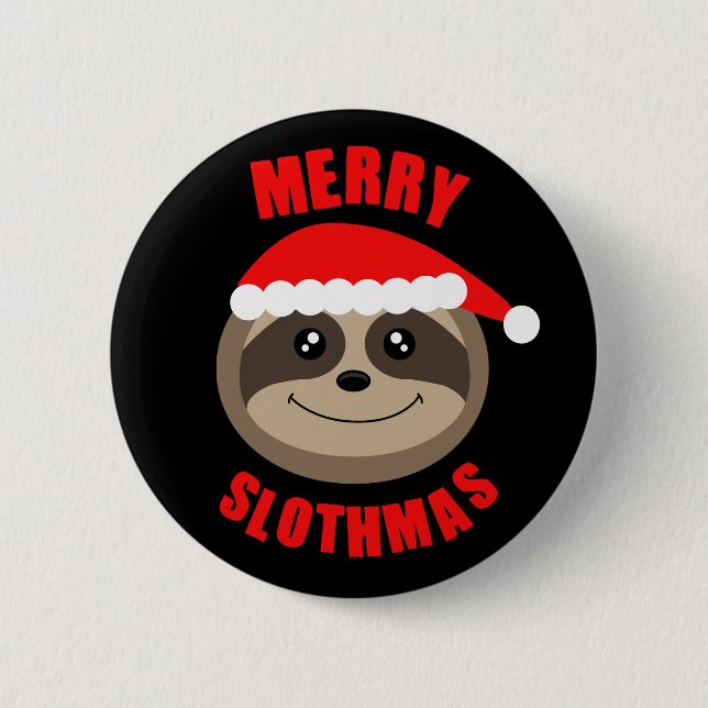 Fröhliches Slothmas Button (Vorderseite)