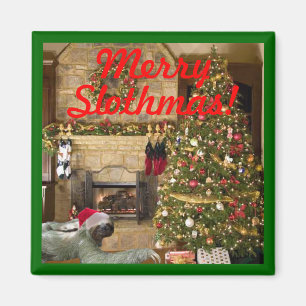 Fröhliches Slothmas Magnet