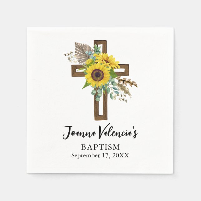 Fröhliches Sonnenblumen Rustikales Boho Dunkles Ho Serviette (Vorderseite)