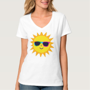 Fröhliches Sonnenbrillen-Sonne – Lustiges Sommer-F T-Shirt