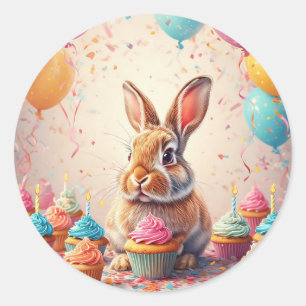 Fröhliches Sonnenfest mit Cupcakes Runder Aufkleber