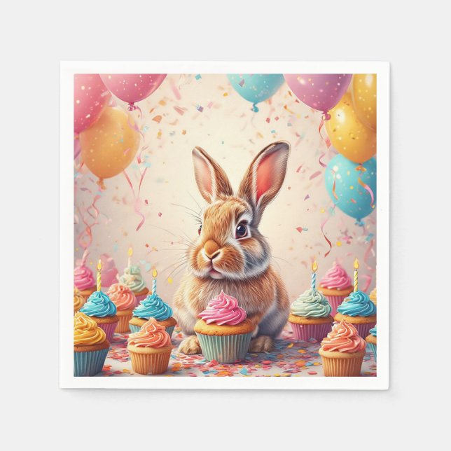 Fröhliches Sonnenfest mit Cupcakes Serviette (Vorderseite)