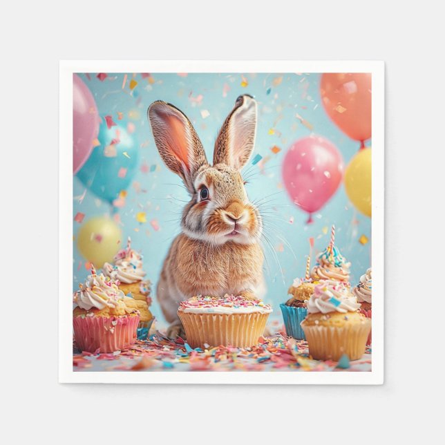 Fröhliches Sonnenfest mit Cupcakes Serviette (Vorderseite)