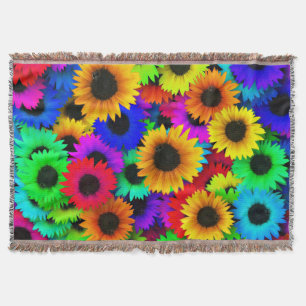Fröhliches Sortiment an farbenfrohen Sonnenblumen Decke