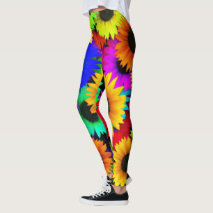 Fröhliches Sortiment an farbenfrohen Sonnenblumen Leggings