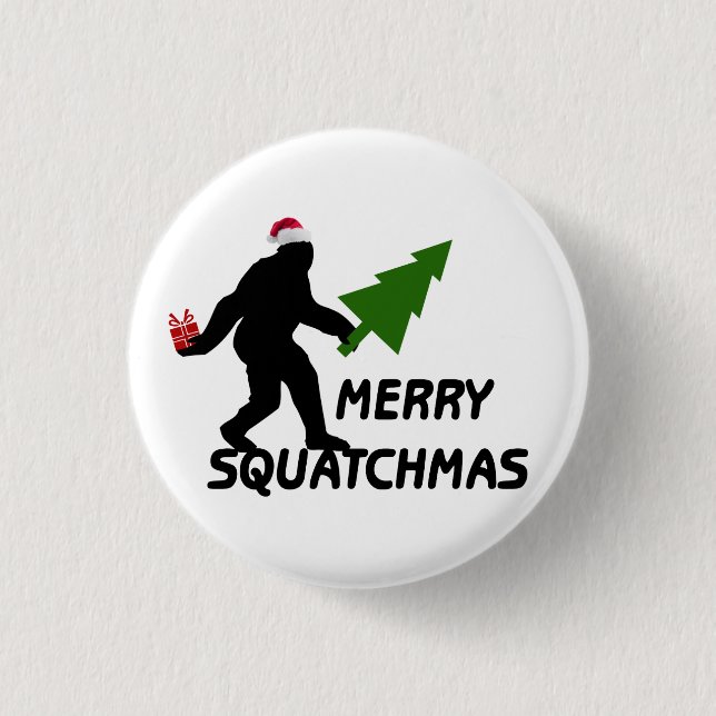 Fröhliches Squatchmas Button (Vorderseite)