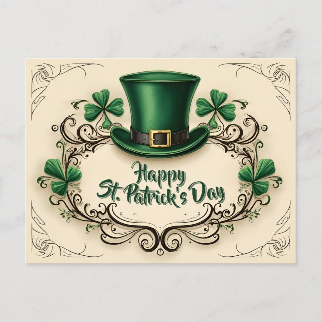 Fröhliches St. Patrick’s Day Shamrock-Design Postkarte (Vorderseite)