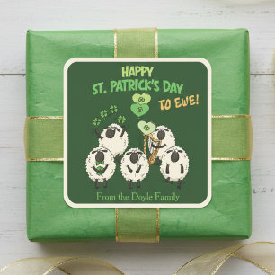 Fröhliches St. Patrick's Day für Euch irische Scha Quadratischer Aufkleber