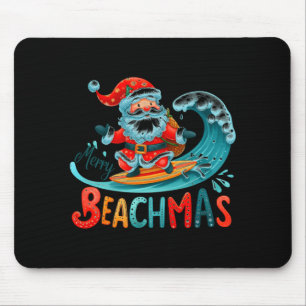 Fröhliches Strandmas Santa Surfen Retro-Design Mousepad