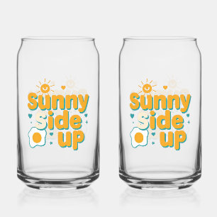 Fröhliches "Sunny Side Up" mit Ei und Sonne Dosenglas