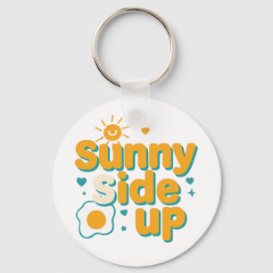 Fröhliches "Sunny Side Up" mit Ei und Sonne Schlüsselanhänger
