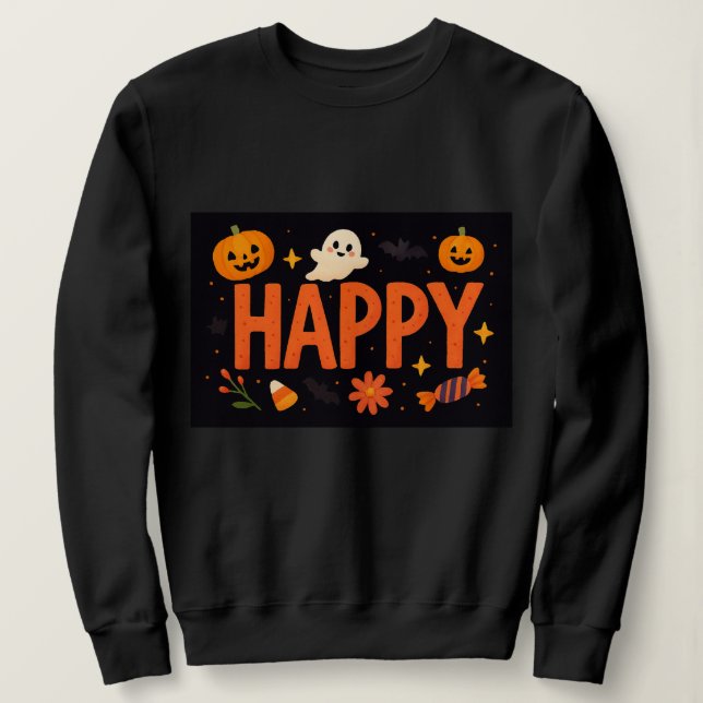 Fröhliches Süßes Halloween Sweatshirt (Design vorne)