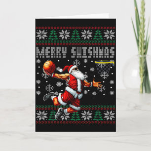 Fröhliches Swishmas Basketball hässliches Weihnach Karte