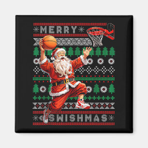 Fröhliches Swishmas Basketball hässliches Weihnach Magnet