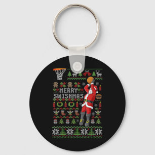 Fröhliches Swishmas hässlicher Weihnachtspullover Schlüsselanhänger