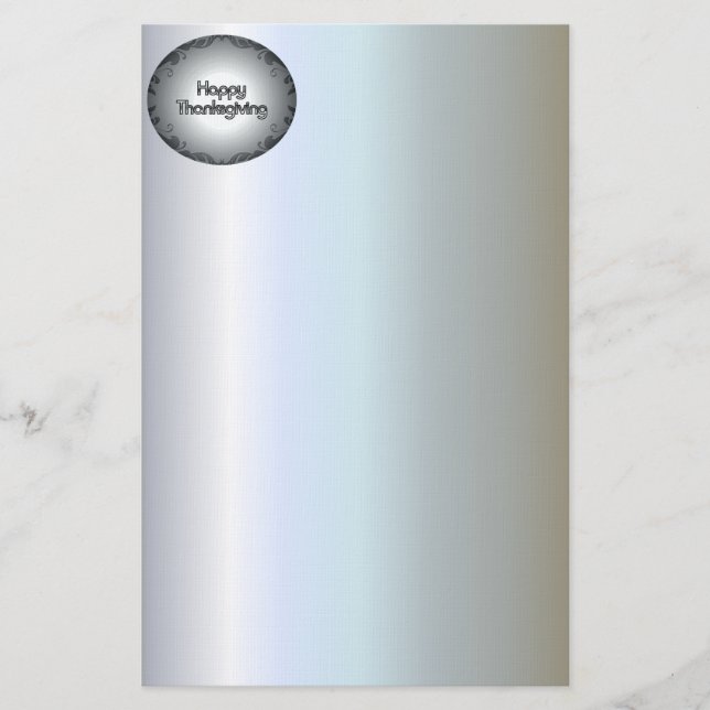 Fröhliches Thanksgiving-Mural mit Damask Border Briefpapier (Vorderseite)