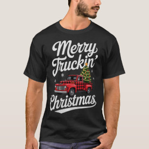 Fröhliches Truckin' Weihnachten Büffel Kariert Cli T-Shirt