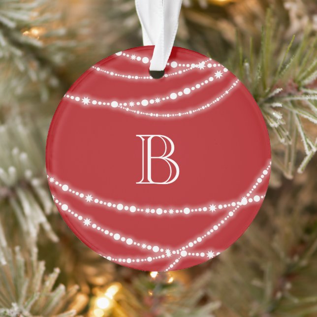 Fröhliches und helles Glitzern-Monogramm Weihnacht Ornament (Baum)