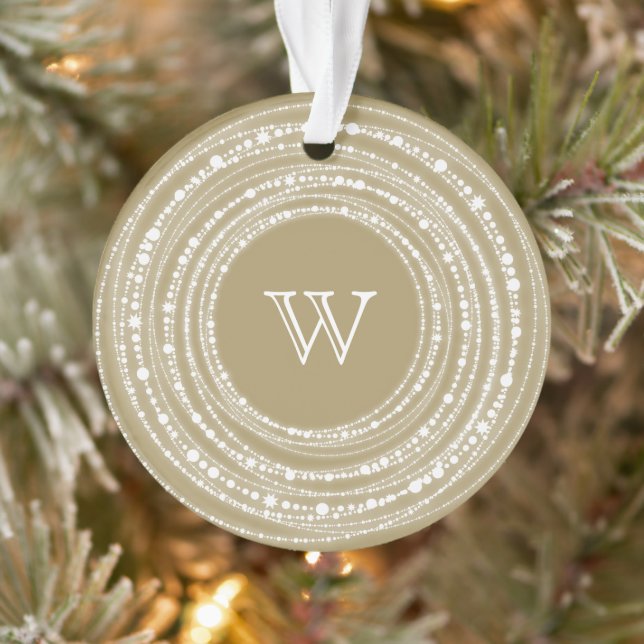Fröhliches und helles Glitzern-Monogramm Weihnacht Ornament (Baum)