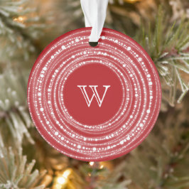 Fröhliches und helles Glitzern-Monogramm Weihnacht Ornament