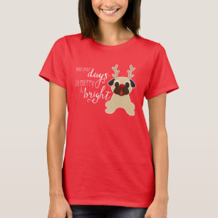 Fröhliches und helles Kitz-Mops-Weihnachtsren T-Shirt