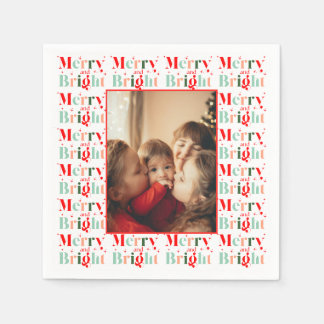 Fröhliches und helles Weihnachtsfamilienfoto Serviette