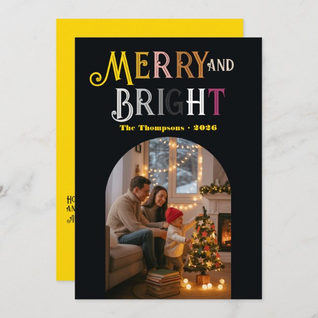 Fröhliches und helles Weihnachtsfest-Foto Feiertagskarte (Vorne/Hinten)