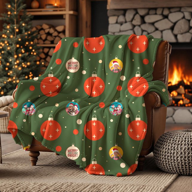 Fröhliches und helles Weihnachtsfest-Foto Fleecedecke (Merry and Bright Christmas Photo Fleece Blanket)