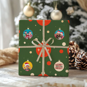 Fröhliches und helles Weihnachtsfest-Foto Geschenkpapier
