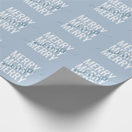 Fröhliches und helles Weihnachtslicht blaues Schac Geschenkpapier