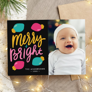 Fröhliches und helles Weihnachtslicht Foto Feiertagskarte