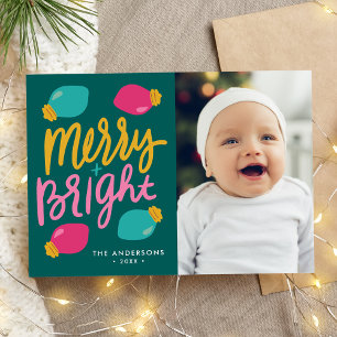 Fröhliches und helles Weihnachtslicht Foto Feiertagskarte